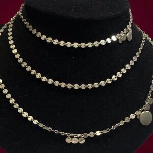 Silpada 925 Sterling Silver 42 Inches Long Confetti Disc Cha Cha Charm Necklace